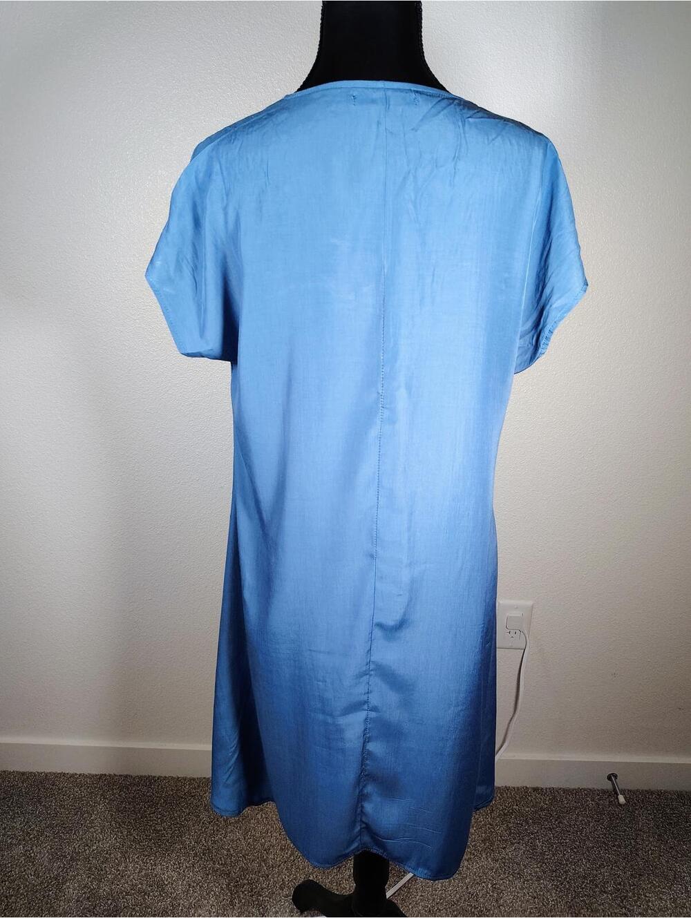 MISSLOOK Sleeveless Floral Embroidery Boho Blue Dress Size M Spring Ethnic Beach - Picture 3 of 9